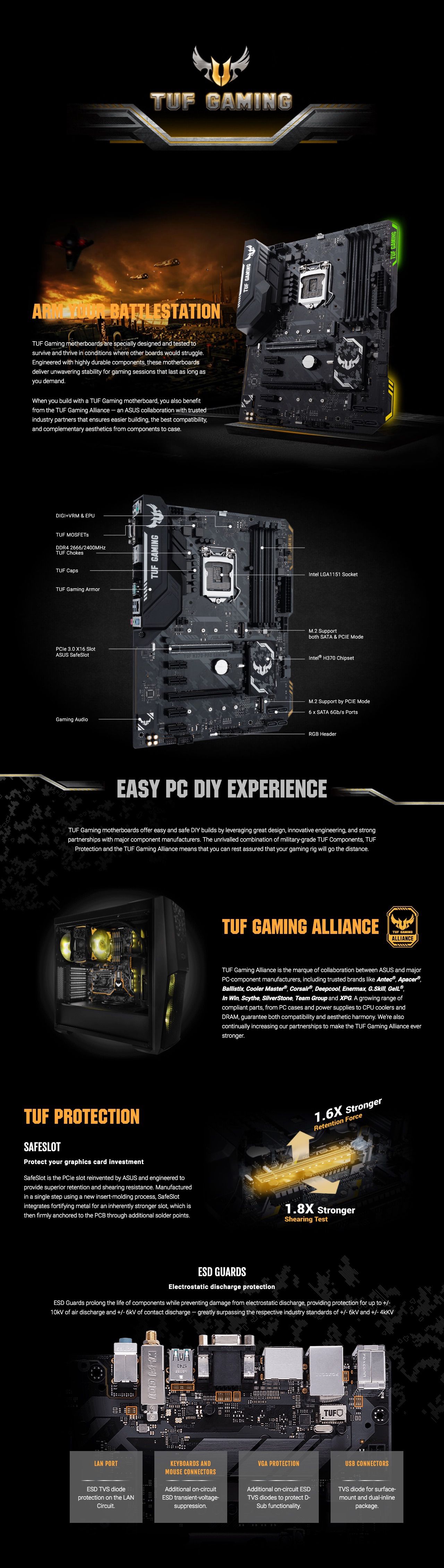 Asus Tuf H370 Pro Gaming Motherboard F 1tech Computers